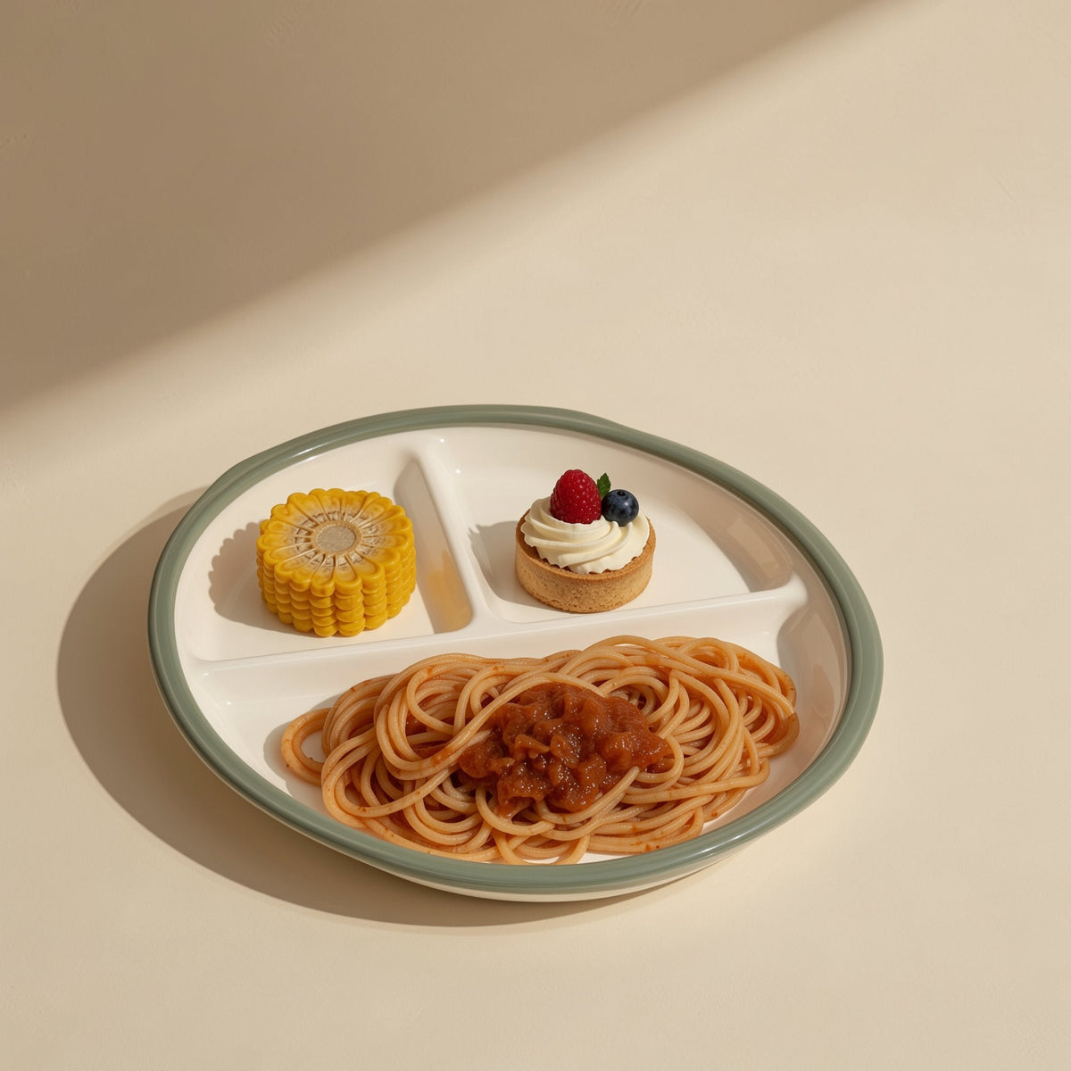 Ceramic children's food bowl with silicone suction cup