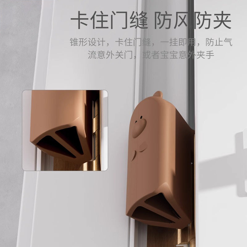 Safety door stopper to prevent pinched fingers, child-proof door clamp, anti-collision silicone door clip, door gap protector - image 4