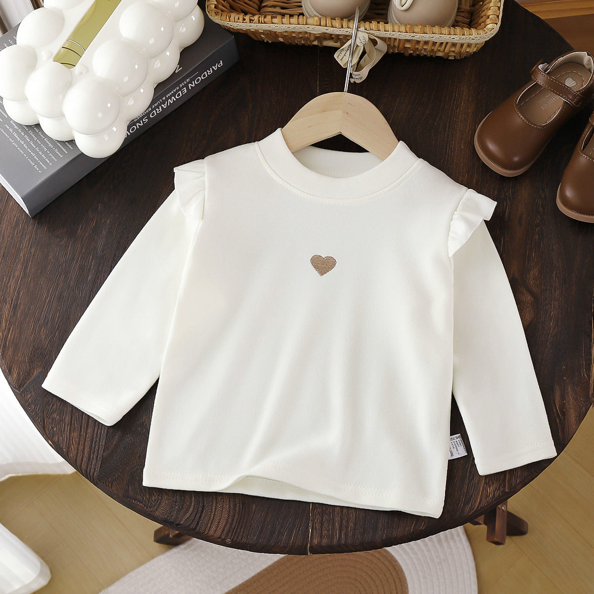 Children's base shirt 2026 spring and autumn new style baby warm T-shirt girls' top base shirt with lace trim - image 3