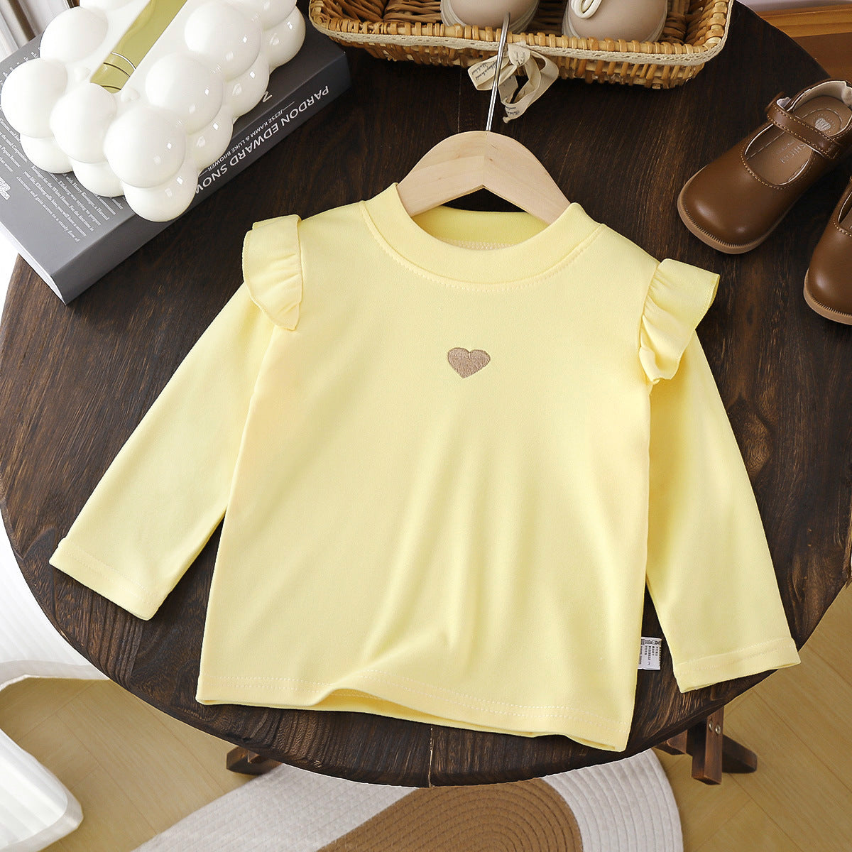 Children's base shirt 2026 spring and autumn new style baby warm T-shirt girls' top base shirt with lace trim - image 4