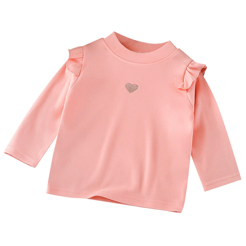 Children's base shirt 2026 spring and autumn new style baby warm T-shirt girls' top base shirt with lace trim - image 5