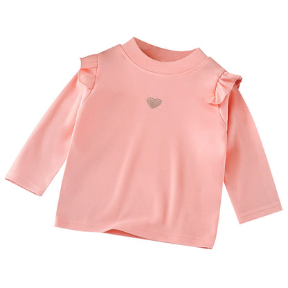 Children's base shirt 2026 spring and autumn new style baby warm T-shirt girls' top base shirt with lace trim - image 5