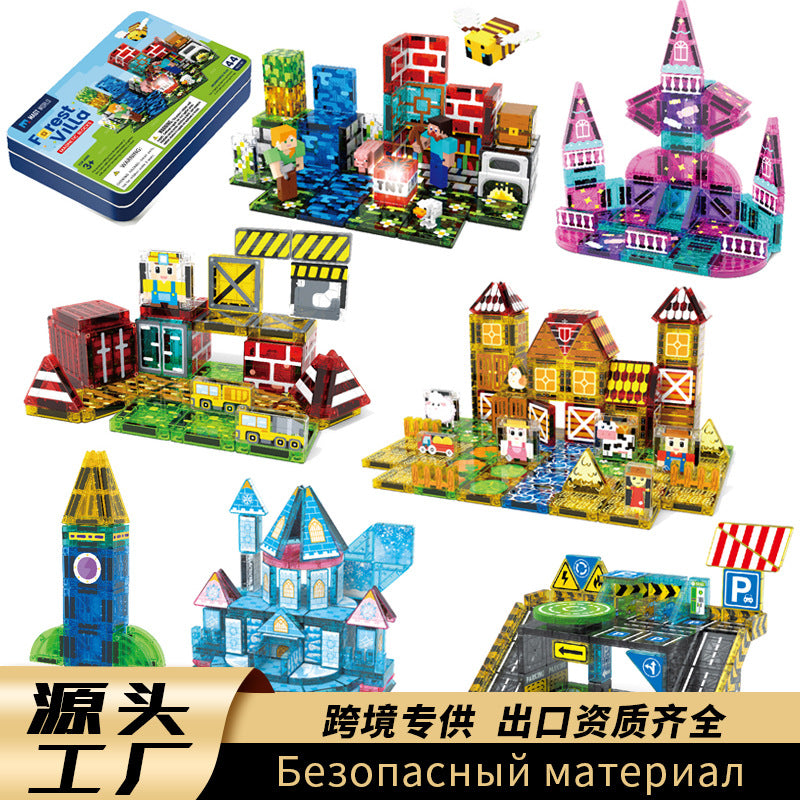 Direct Manufacturer Magnetic Building Blocks Children's Educational Assembly DIY Toy Parent-Child Interactive Geometric Magnetic Building Block Set - image 1