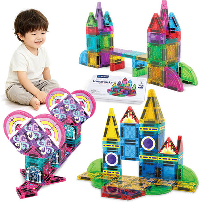 Direct Manufacturer Magnetic Building Blocks Children's Educational Assembly DIY Toy Parent-Child Interactive Geometric Magnetic Building Block Set - image 2