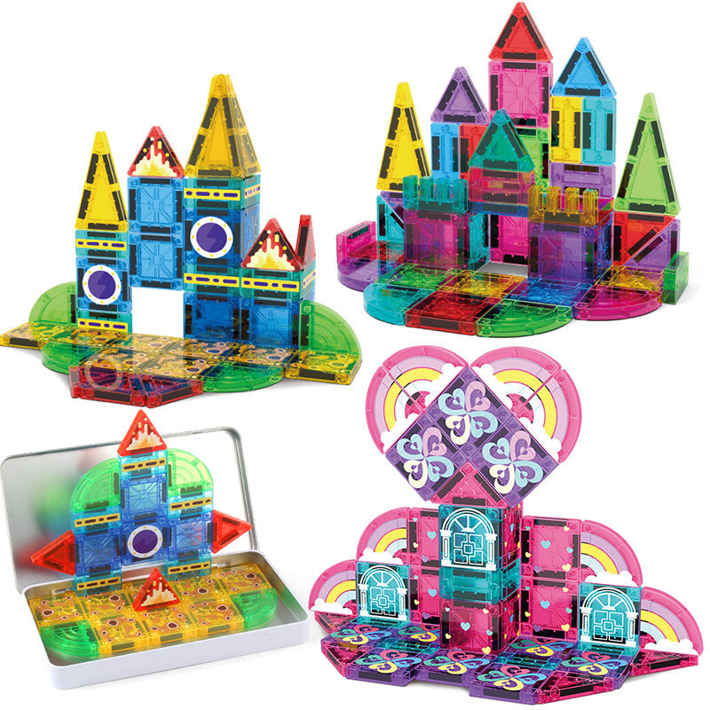 Direct Manufacturer Magnetic Building Blocks Children's Educational Assembly DIY Toy Parent-Child Interactive Geometric Magnetic Building Block Set - image 3