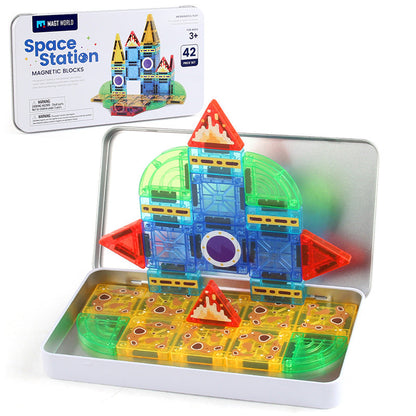 Direct Manufacturer Magnetic Building Blocks Children's Educational Assembly DIY Toy Parent-Child Interactive Geometric Magnetic Building Block Set - image 4