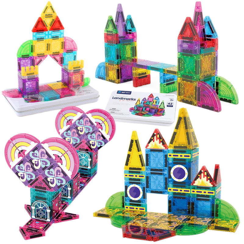Direct Manufacturer Magnetic Building Blocks Children's Educational Assembly DIY Toy Parent-Child Interactive Geometric Magnetic Building Block Set - image 5