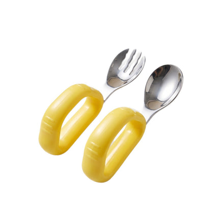 Baby-Specific Left-Hand Training 316 Stainless Steel Bent Fork and Spoon for Children Aged 1 to 3 Years Old to Learn to Eat Independently with Their Left Hand - image 5