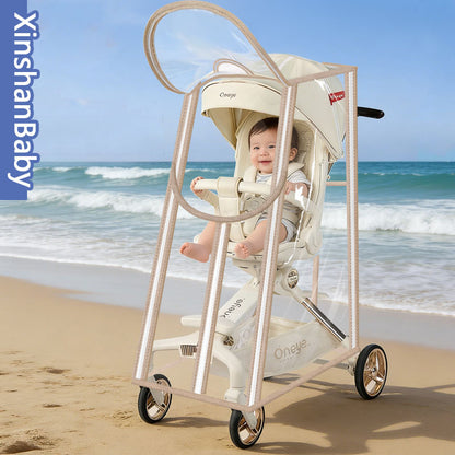 Baby Stroller Rain Cover, Windproof Cover, Wind and Rain Protection for Strollers, with Zipper for Easy Entry and Exit, Dustproof - image 1