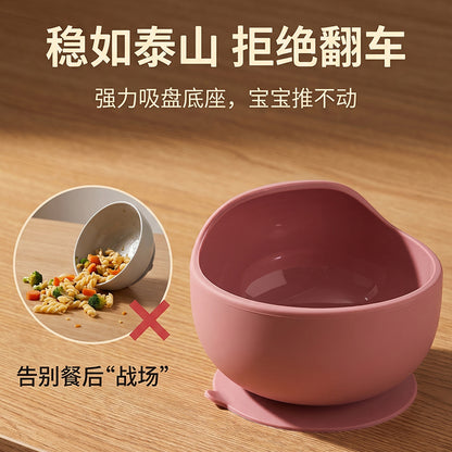 Cross-Border Children's Tableware Silicone Plate with Suction Cup, Food-Grade Baby and Maternal Products, Bowl, Complementary Food Feeding Tableware, Ten-Piece - image 4