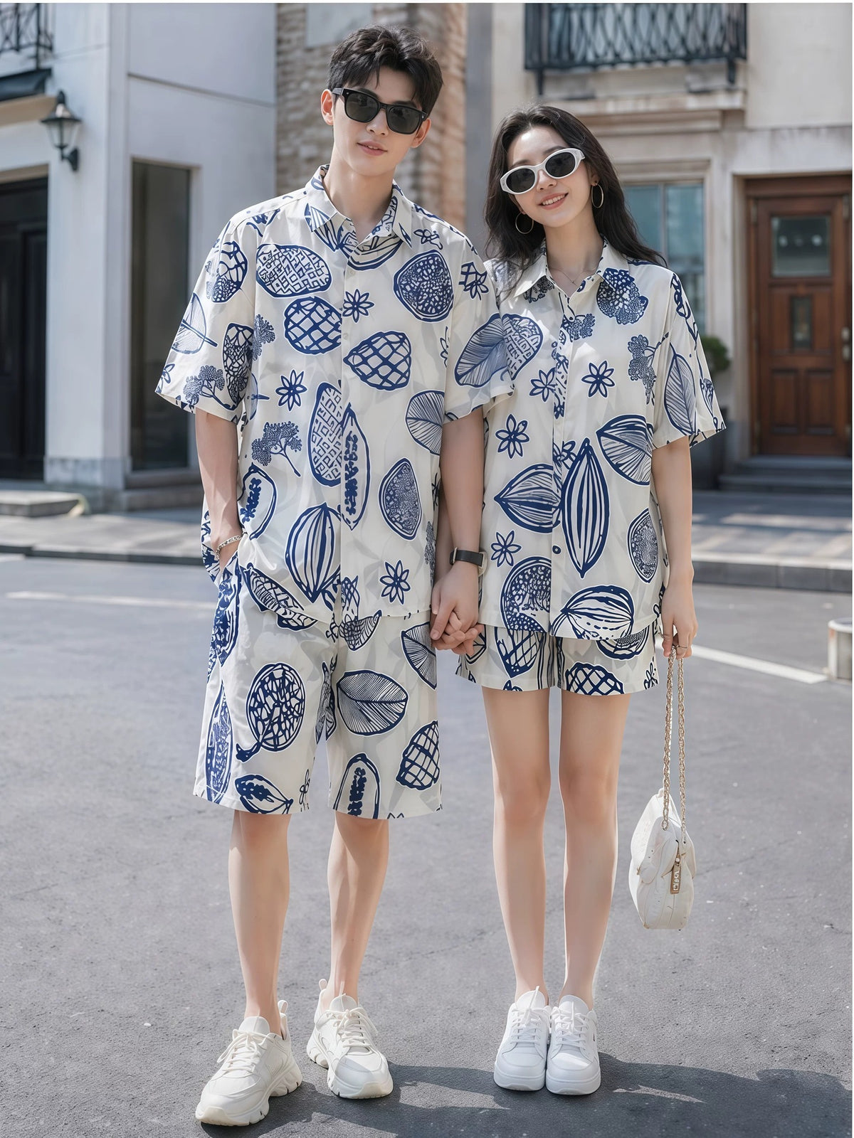 Elegant summer vacation family matching outfits: shirts for a family of three or four, baby, mother-child, mother-daughter, and beach dresses - image 3