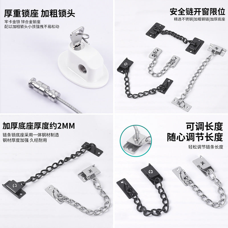 No-Drill Limiter Child Safety Window Lock Refrigerator Lock Safety Lock Household Locator Window Anti-Theft Lock Buckle - image 2