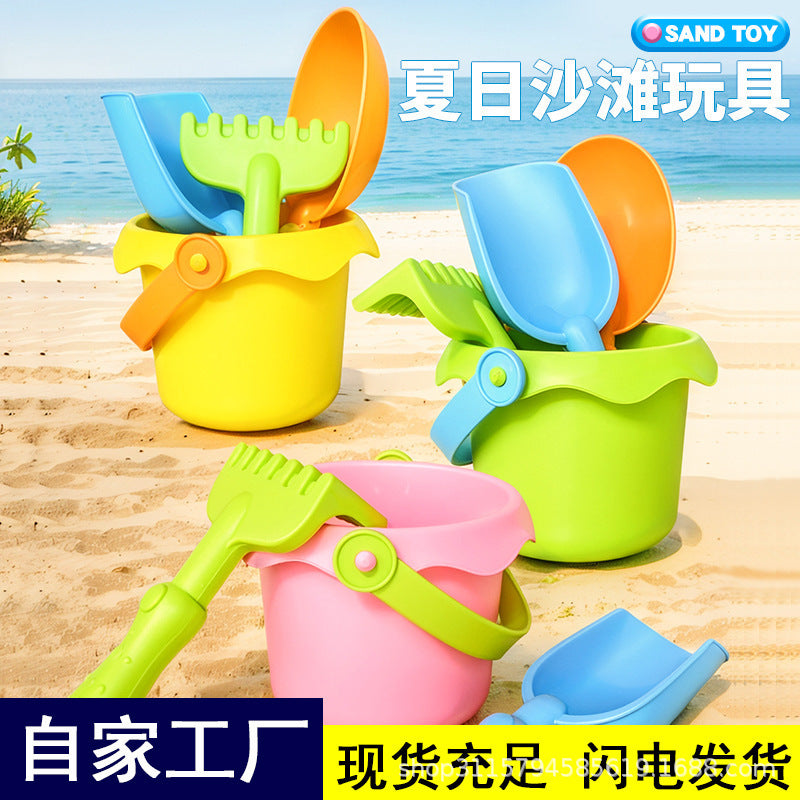 Children's Toy Beach Bucket, Durable Soft Rubber, for Boys and Girls to Play in Water, Play with Sand, Dig in the Sand, and Play with Snow in Winter, Tool Set - image 1