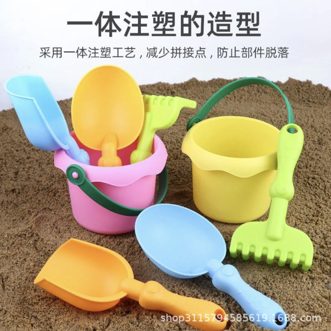 Children's Toy Beach Bucket, Durable Soft Rubber, for Boys and Girls to Play in Water, Play with Sand, Dig in the Sand, and Play with Snow in Winter, Tool Set - image 2