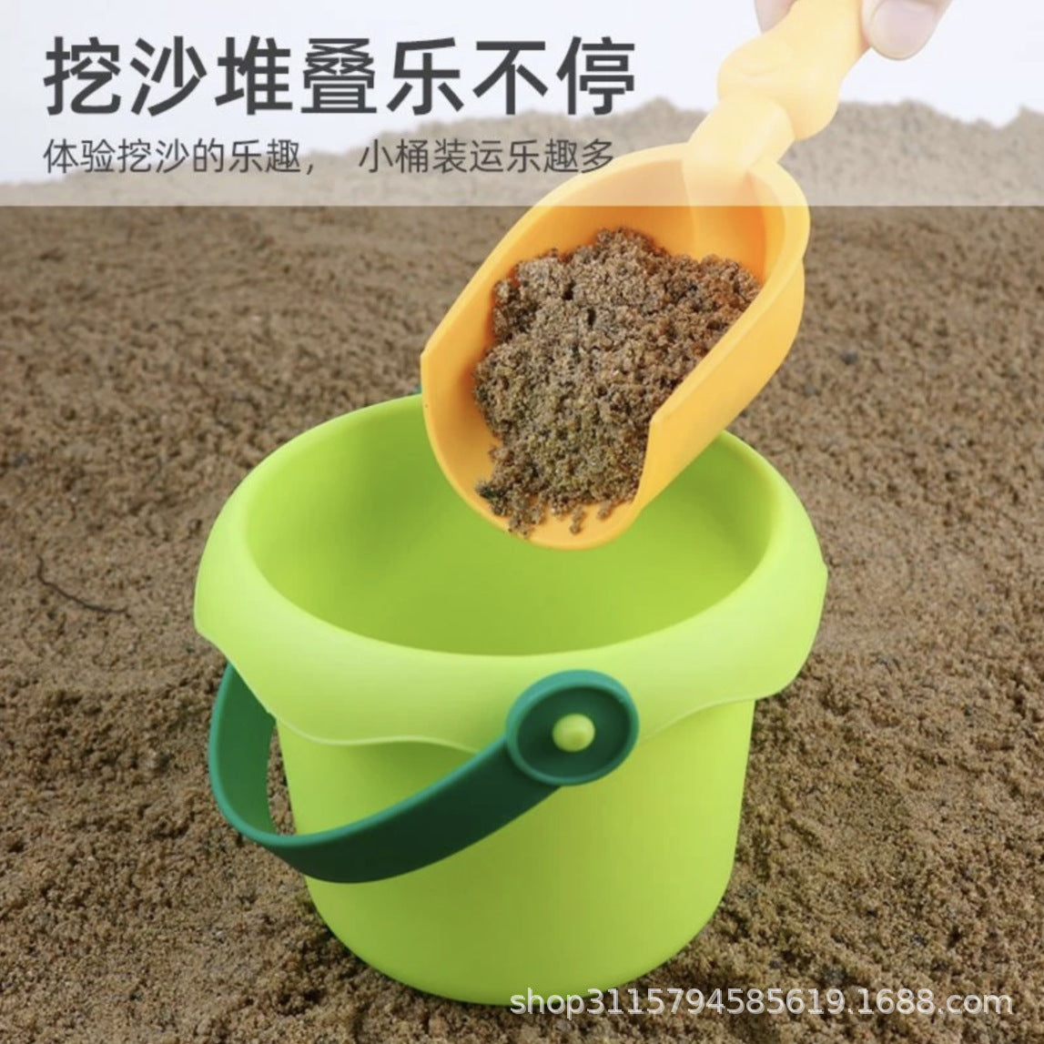 Children's Toy Beach Bucket, Durable Soft Rubber, for Boys and Girls to Play in Water, Play with Sand, Dig in the Sand, and Play with Snow in Winter, Tool Set - image 4