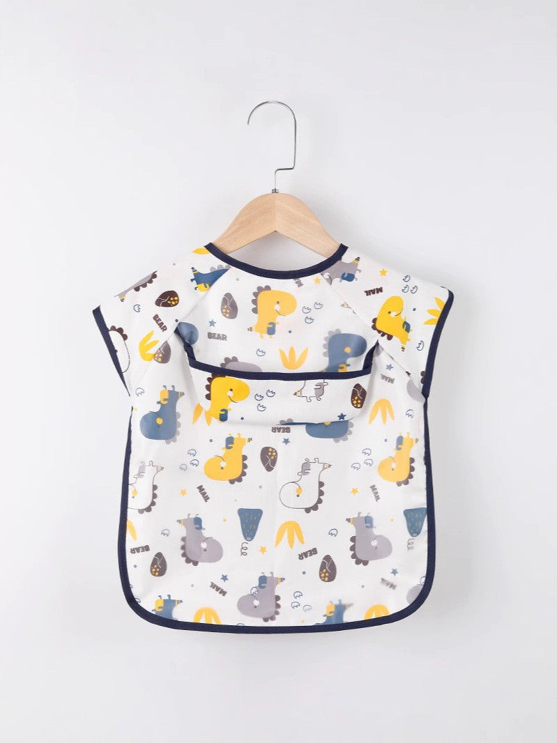Baby Pure Cotton Smock, Children's Summer Thin Bib, 1-3 Years Old, Class a Infant Short-Sleeve Feeding Bib, Long-Sleeve Version - image 4