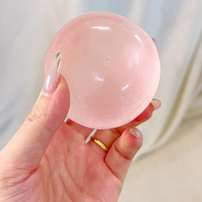 Sakura Pink Soft Coconut Oil Squeeze Toy Handmade Ball Transparent Round Ball Maltose Stress Relief Toy - image 2