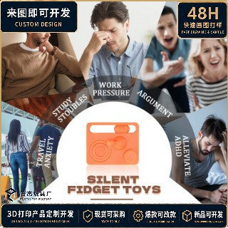 Cross-border bestseller 3D printed 4-in-1 rotating fingertip slider stress-relief toy, fingertip spinner stress-relief ornament - image 1