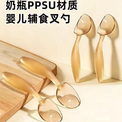 Baby Learning to Eat Training Short-Handled Ppsu Twist Spoon, Special Learning Spoon for Infants, Children's Tableware, Bendable Elbow Spoon - image 2