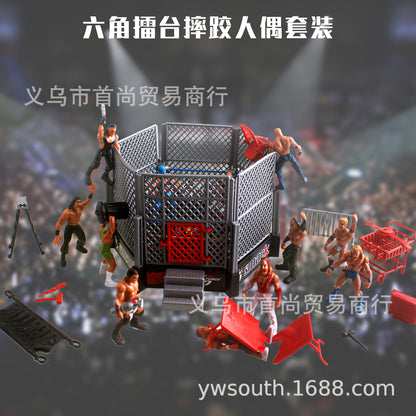 Cross-Border Boxing Ring Competition Free Fighting Wrestler Gladiator Character Model Figurine Set Toy - image 2