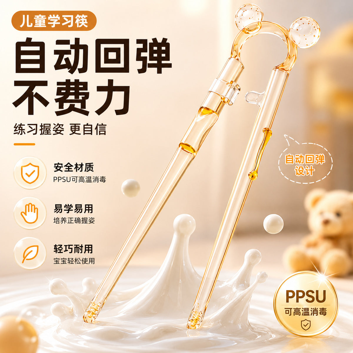 Children's Learning Chopsticks, Baby Training Chopsticks for Ages 1-6, Special Learning Chopsticks for Independent Eating, Eating Tool, Practice Chopsticks - image 1