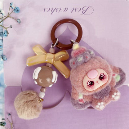 Cute plush cartoon pendant for a three-year-old child, backpack charm, adorable doll keychain, student accessory, gift for a best friend - image 1