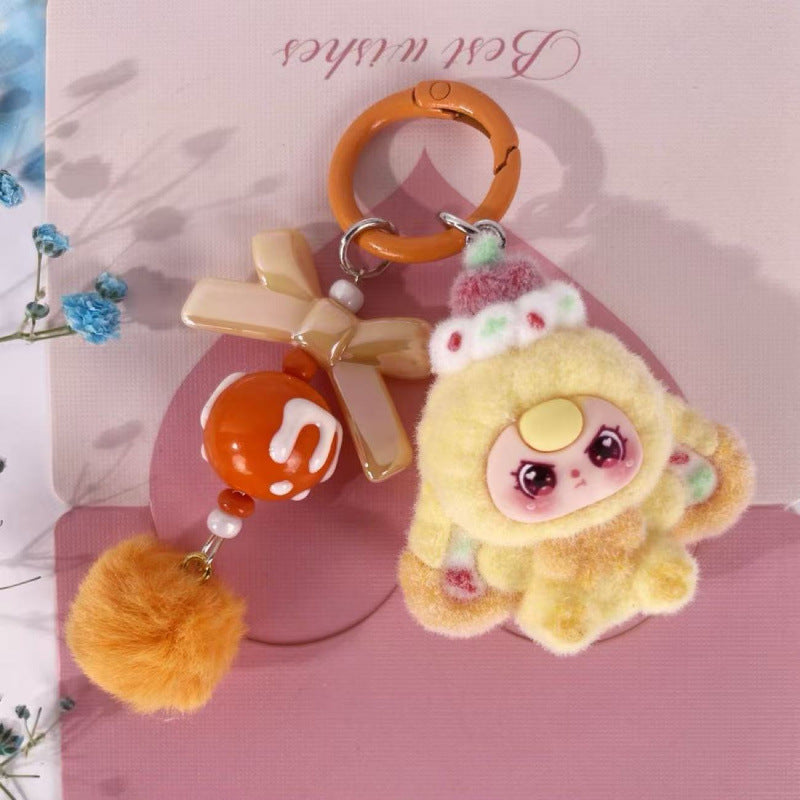 Cute plush cartoon pendant for a three-year-old child, backpack charm, adorable doll keychain, student accessory, gift for a best friend - image 4