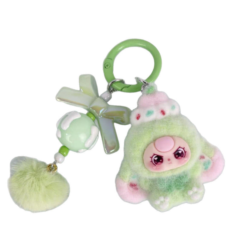 Cute plush cartoon pendant for a three-year-old child, backpack charm, adorable doll keychain, student accessory, gift for a best friend - image 5