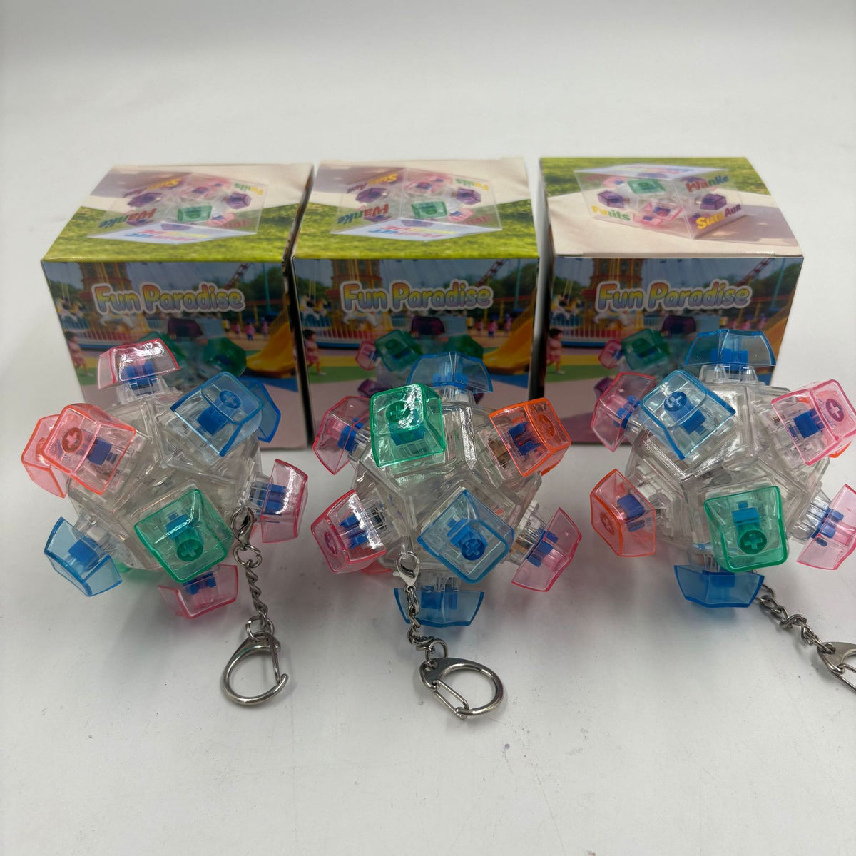 Spherical Button Cube Stress Relief Toy, Colorful Ball-Shaped Fidget Pendant, Finger Key Button Decompression Glowing Design - image 1