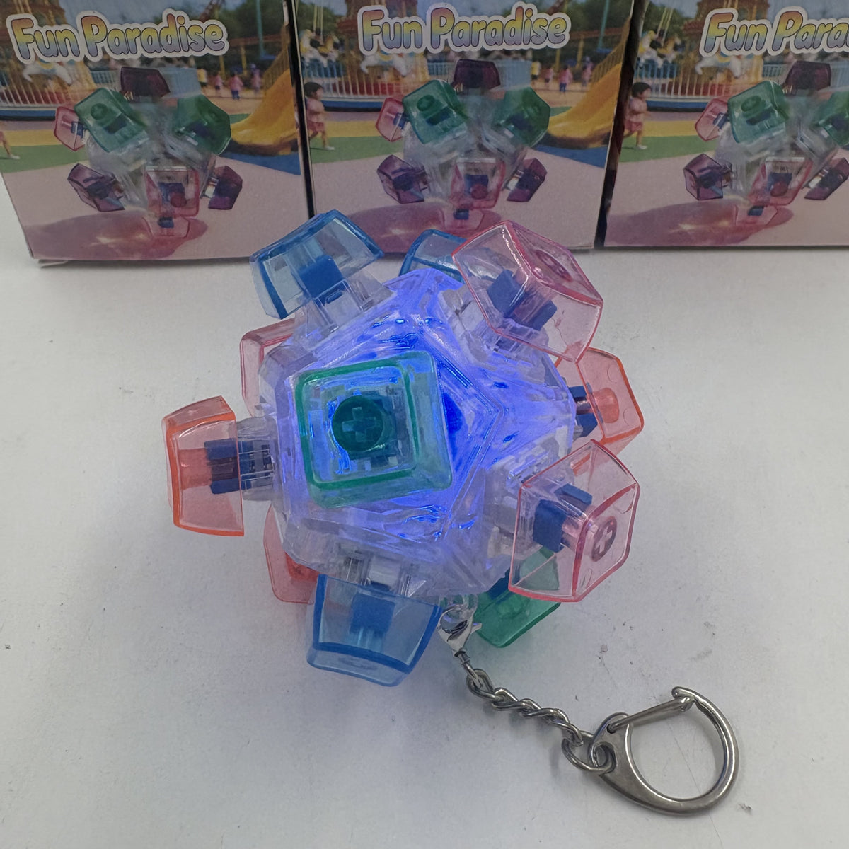 Spherical Button Cube Stress Relief Toy, Colorful Ball-Shaped Fidget Pendant, Finger Key Button Decompression Glowing Design - image 3