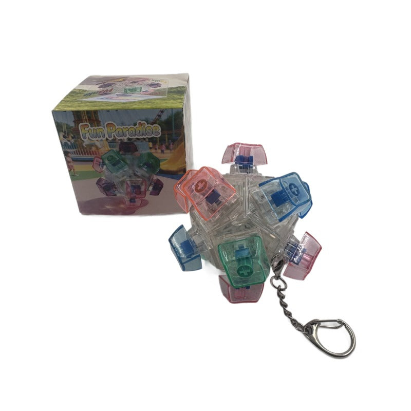 Spherical Button Cube Stress Relief Toy, Colorful Ball-Shaped Fidget Pendant, Finger Key Button Decompression Glowing Design - image 5