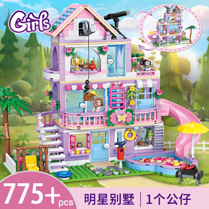 Trendy Building Blocks 7647 Girls' Seaside Villa Beach Assembly Toy Puzzle Model Gift - image 3