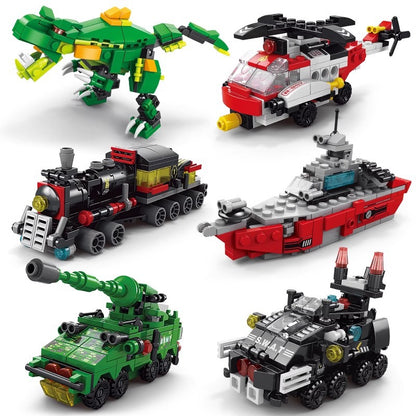 Children's educational building blocks for boys, military tanks, airplanes, cars, fun assembly toy models, blind box wholesale - image 2