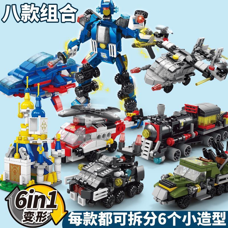 Children's educational building blocks for boys, military tanks, airplanes, cars, fun assembly toy models, blind box wholesale - image 3