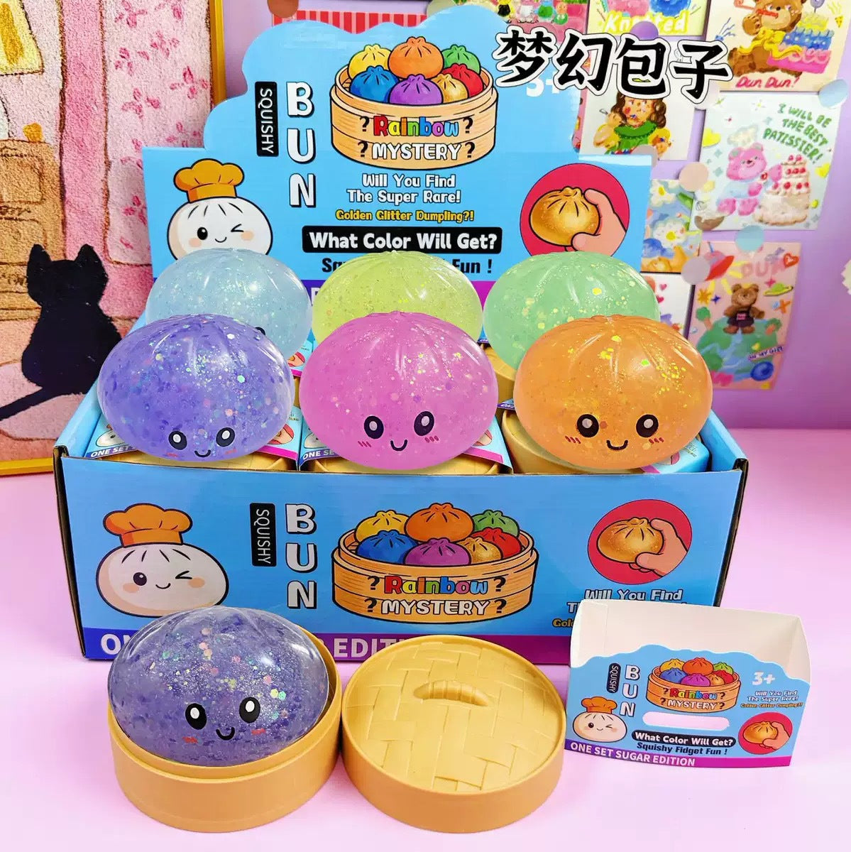 Smiley Face Stress Relief Ball 8.5 Gold Powder Pectin Halloween Bun Stress Relief Toy Christmas Squishy Blind Box Stress Relief Ball - image 4