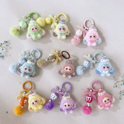 New cute flocked dessert doll keychain for three-year-olds, wholesale cartoon cute plush toy, creative bag pendant for girls - image 1