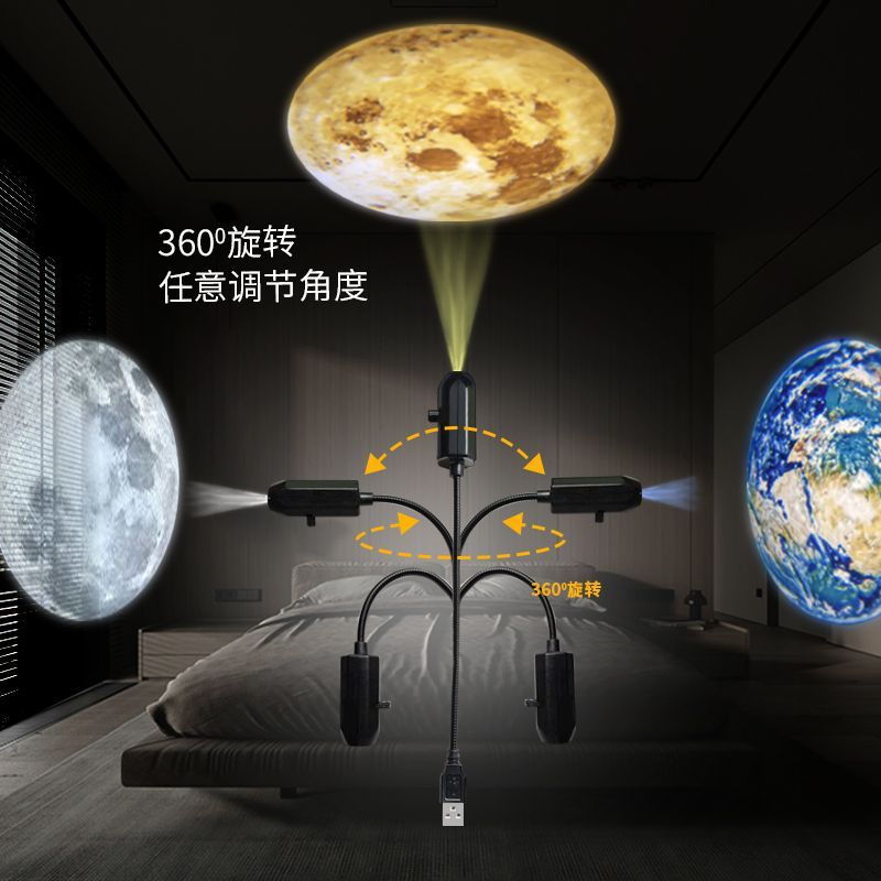 Cross-Border Projection Night Light Mini Projector Light Bedroom Sleep Baby Feeding Eye Protection Starry Sky Atmosphere Light - image 1