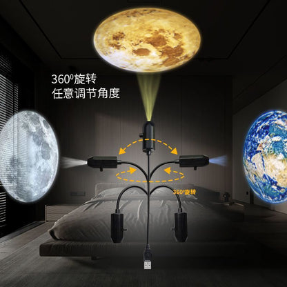 Cross-Border Projection Night Light Mini Projector Light Bedroom Sleep Baby Feeding Eye Protection Starry Sky Atmosphere Light - image 1