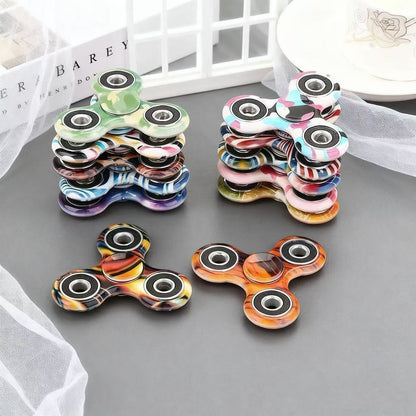 Fidget Spinner Stress Relief Toy Camouflage Electroplated Three-Finger Colorful Finger Spinner Wholesale Street Stall Night Market Cross-Border Hot Item - image 4