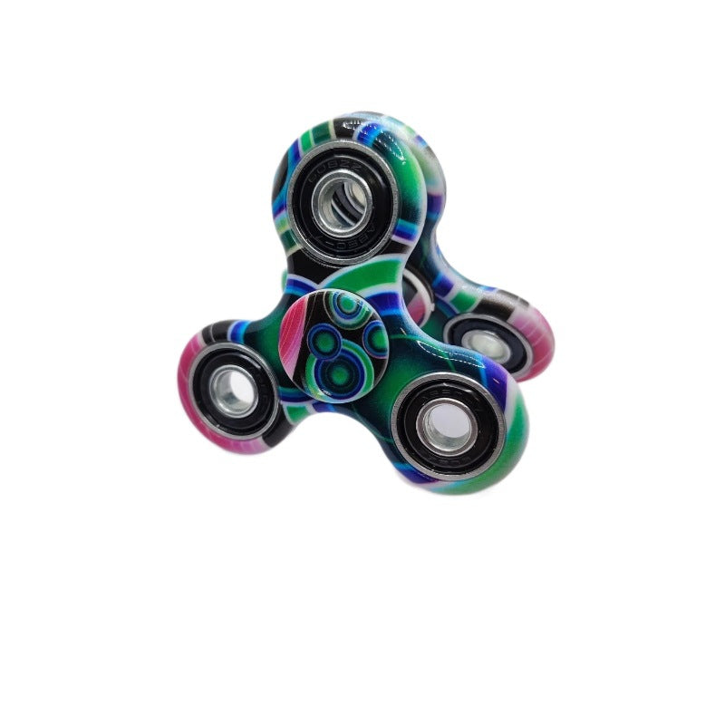 Fidget Spinner Stress Relief Toy Camouflage Electroplated Three-Finger Colorful Finger Spinner Wholesale Street Stall Night Market Cross-Border Hot Item - image 5