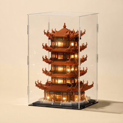 Assembled Yellow Crane Tower building-block 3D puzzle model - view 3