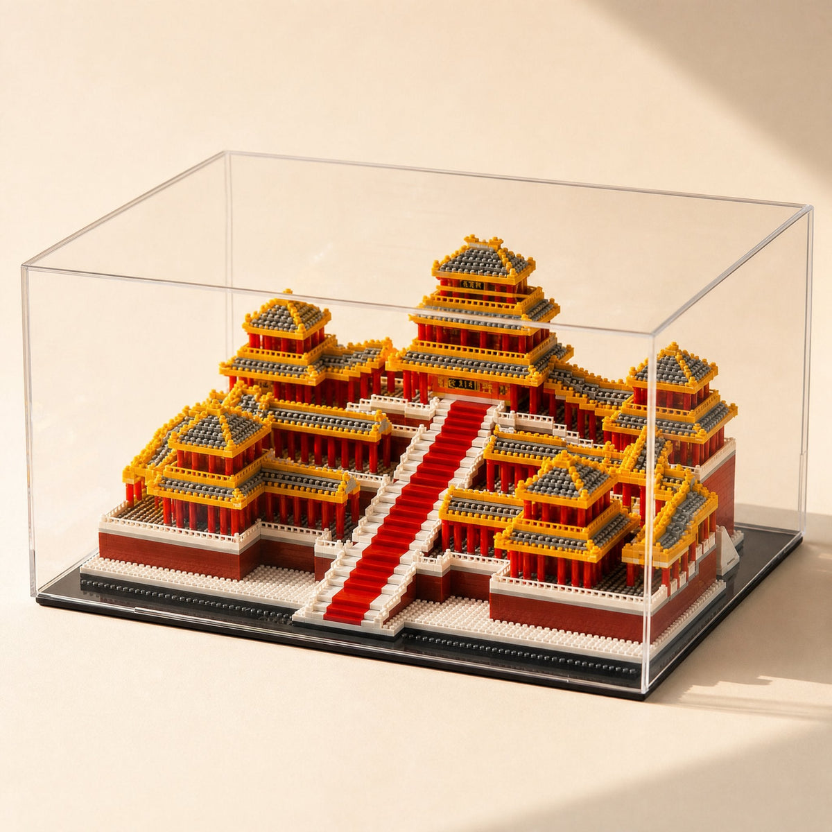 Assembled Yellow Crane Tower building-block 3D puzzle model - view 4