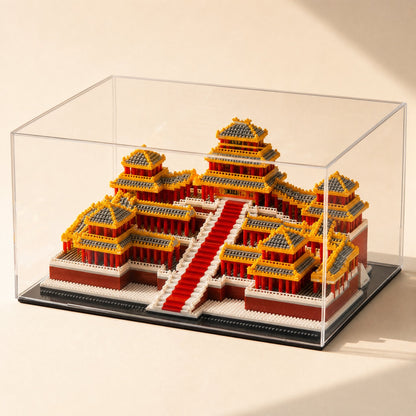 Assembled Yellow Crane Tower building-block 3D puzzle model - view 4