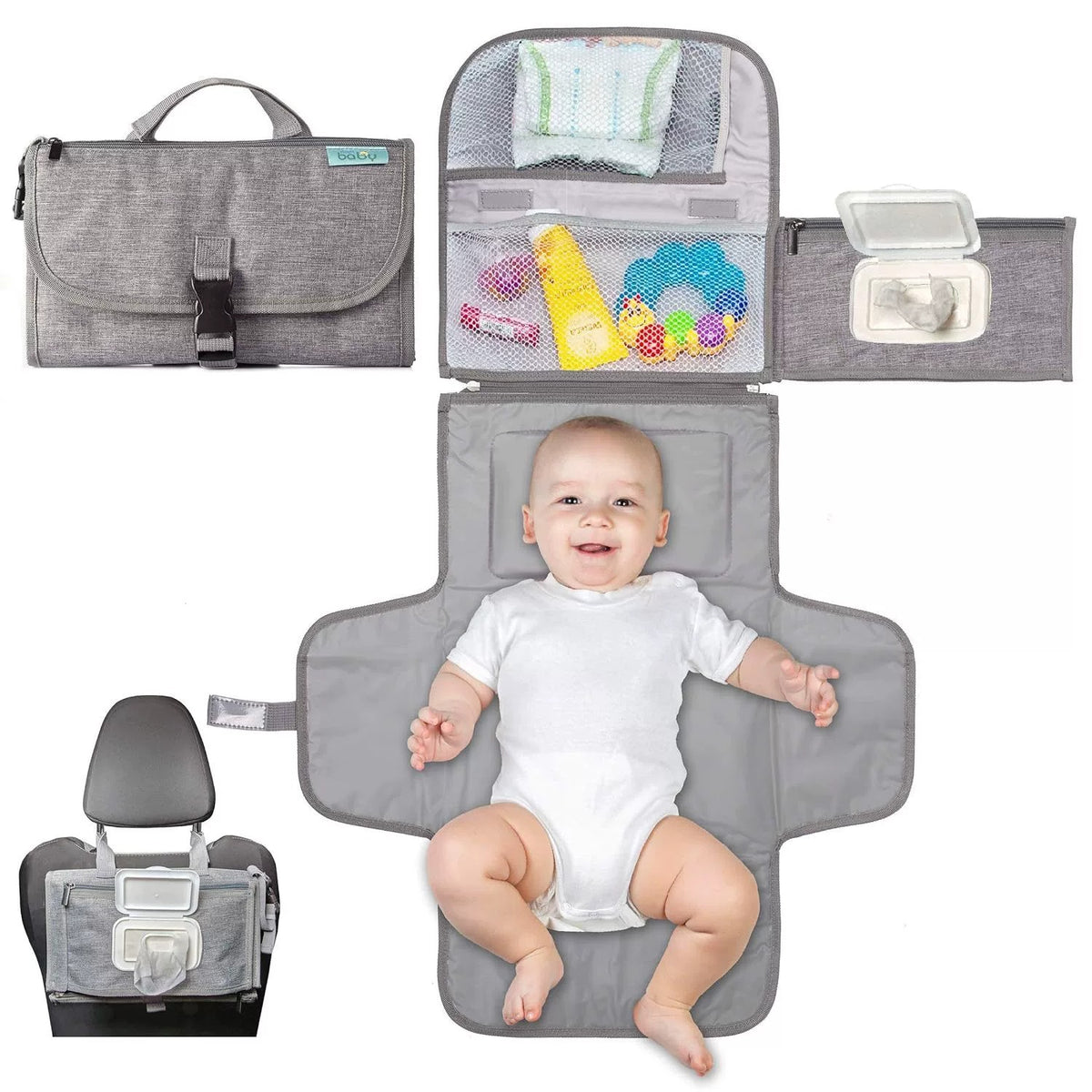 Baby Diaper Changing Pad, Portable Diaper Changing Mat for Outings, Stroller Hanging Type, Newborn Urine Barrier - image 1