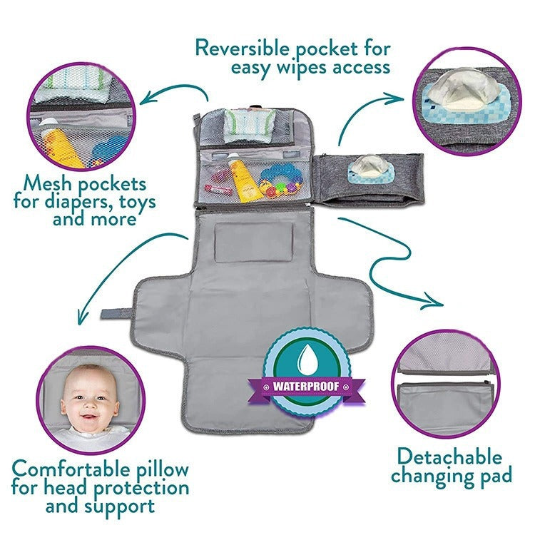 Baby Diaper Changing Pad, Portable Diaper Changing Mat for Outings, Stroller Hanging Type, Newborn Urine Barrier - image 3