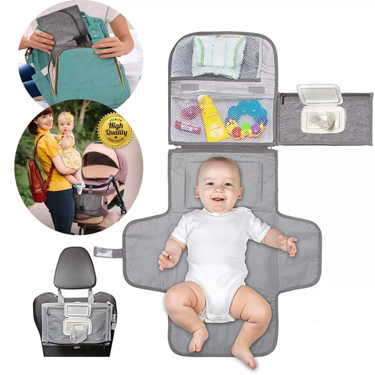 Baby Diaper Changing Pad, Portable Diaper Changing Mat for Outings, Stroller Hanging Type, Newborn Urine Barrier - image 4