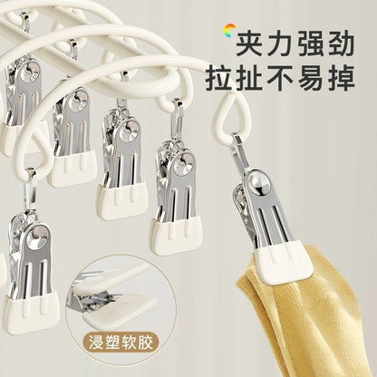26 New Models of Multi-Clip Sock Drying Racks, Stainless Steel Household Balcony Hangers for Drying Underwear, Windproof Hangers for Baby Socks - image 3