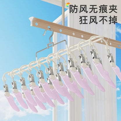26 New Models of Multi-Clip Sock Drying Racks, Stainless Steel Household Balcony Hangers for Drying Underwear, Windproof Hangers for Baby Socks - image 4