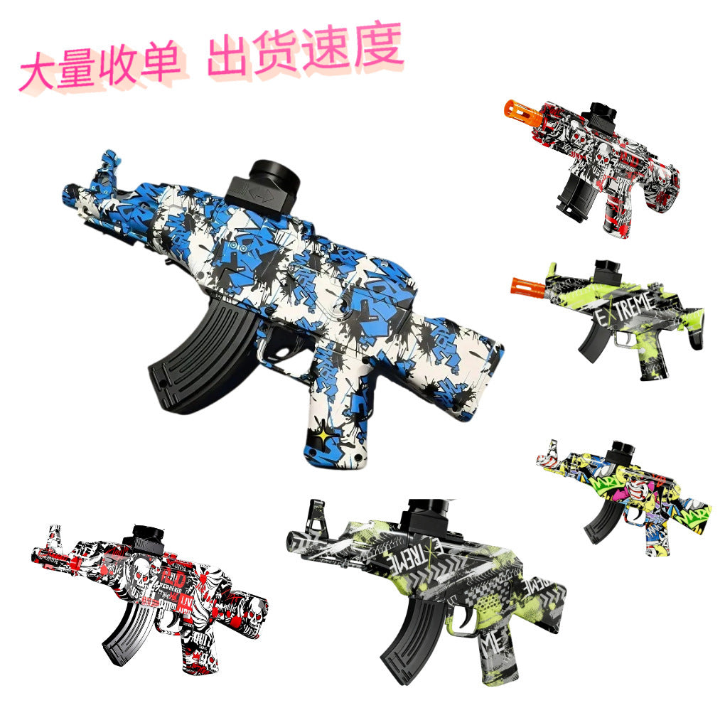 Factory Direct Sales Ak47 Toy Gun Graffiti M416 Cross-Border Amazon Mp5 Cross-Border Popular Short Assault Toy Gun - image 2