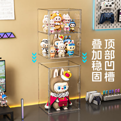 Bubble Mart Blind Box Storage Box Magnetic Stackable Doll Storage Cabinet Toy Transparent Model Display Box - image 4